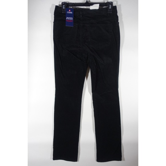 Chaps Corduroy Pants Women 6 Regular Madden Straight Slimming Fit Black - Picture 3 of 6